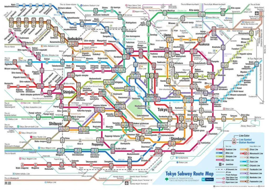 Tokyo Tunnelbane karta